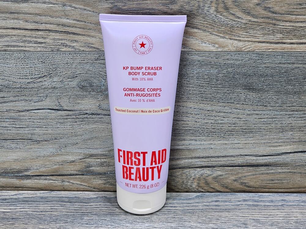 First Aid Beauty KP Bump Eraser Body Scrub with 10% AHA 8oz Toasted Coconut